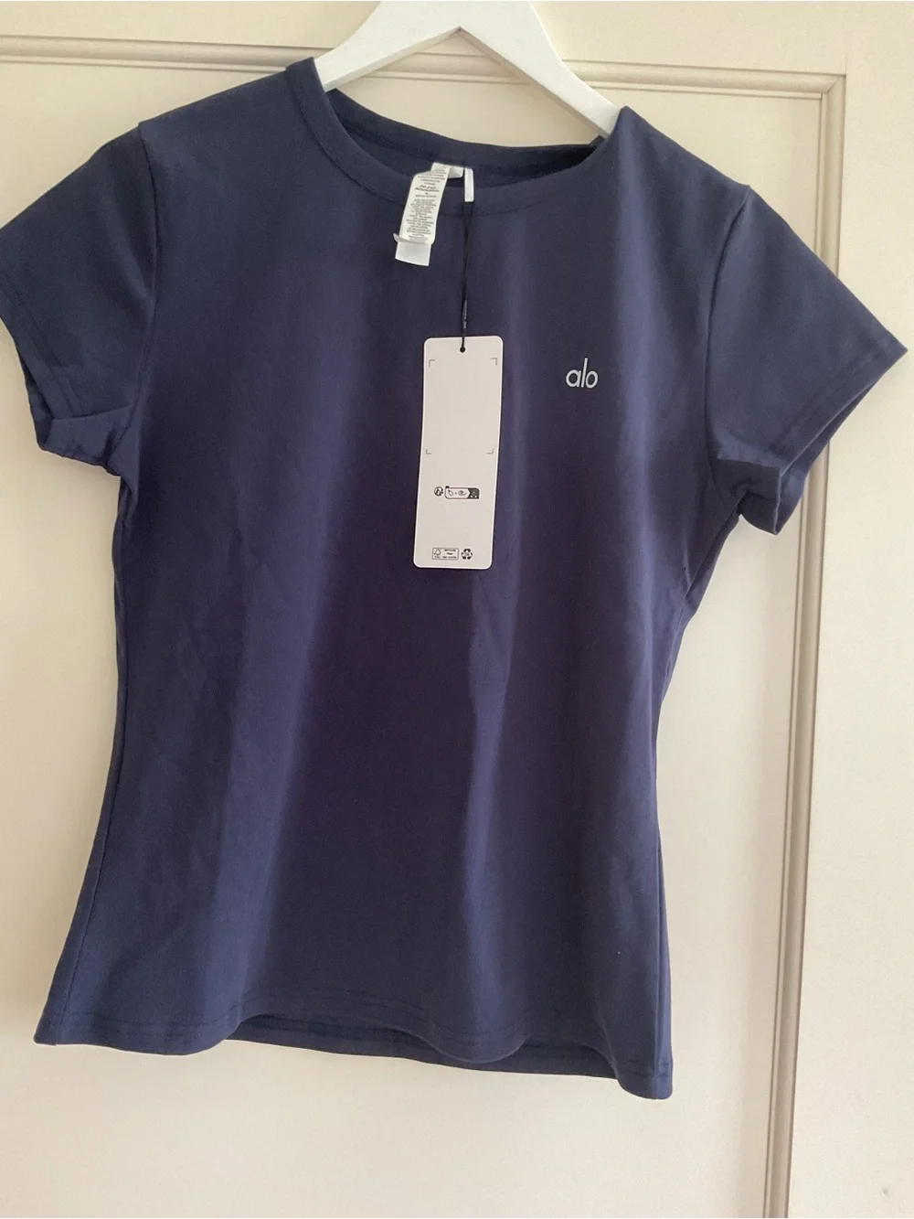 New ALO Yoga Kids Navy Blue Short Sleeve Teek7
